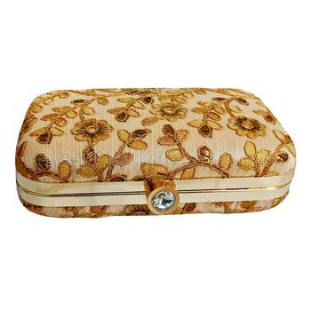 Beige Clutch Purse For Women Party Wear  3