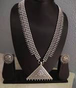 Tribal Silver Strap Necklace Set