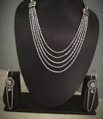 Layered Necklace With Loop Earring