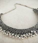 German Silver Antique Finish Stylish Contemporary Choker