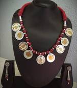Tribal Beaded Coin Necklace