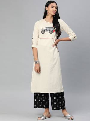 Off-white embroidered khadi salwar 1