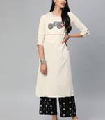 Off-white embroidered khadi salwar