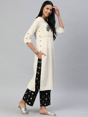 Off-white embroidered khadi salwar 2