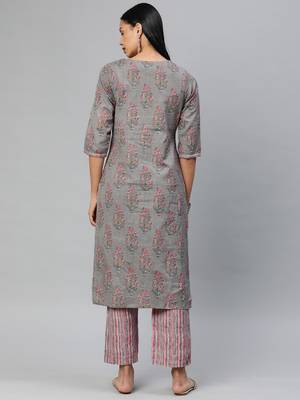 Grey printed khadi salwar 3