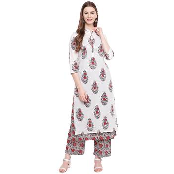 White printed cotton salwar 1