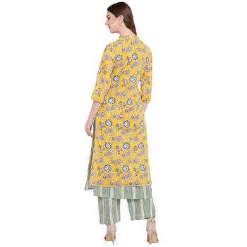 Yellow printed cotton salwar 3