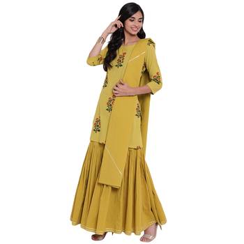 Yellow printed cotton salwar 2