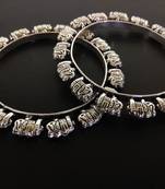 Elephant Charm German Silver Bangle Set