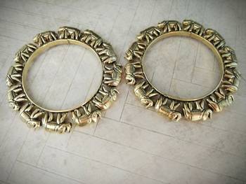 Golden Elephant Charm Bangle Set 1