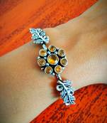 Binnis'S German Silver Amber Kundan Bracelet