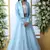 Sky Blue Thread With Sequince Embroidered Art Silk Semi Stitched bridal lehenga Choli With Koti