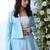 Sky Blue Thread With Sequince Embroidered Art Silk Semi Stitched bridal lehenga Choli With Koti