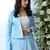 Sky Blue Thread With Sequince Embroidered Art Silk Semi Stitched bridal lehenga Choli With Koti