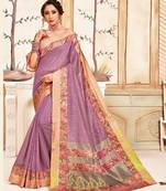 Pink Cotton Checks Printed Designer Saree