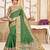 Green Cotton Checks Printed Designer Saree