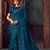 Blue Poly Silk Heavy Embroidered Work Designer Saree