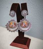 Radha Krishna Photo Frame Earring Design