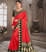 Red Poly Silk Jacqard Pallu Fancy Designer Saree