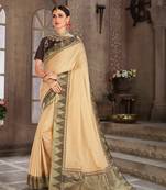 Gold Poly Silk Jacqard Pallu Fancy Designer Saree