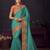 Turqouise Blue Poly Silk Heavy Embroidered Work Designer Saree