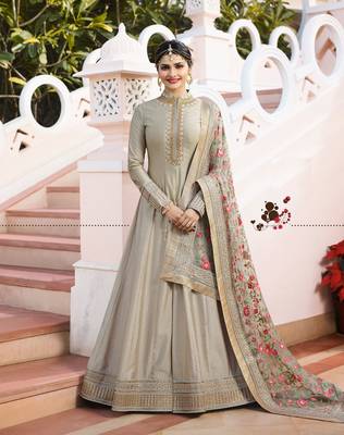 Grey multi resham work silk salwar 1