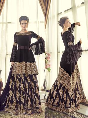 Black multi resham work georgette salwar 2