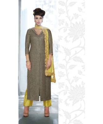 Grey multi resham work georgette salwar 1