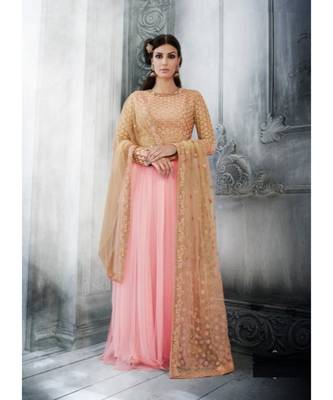 Pink multi resham work net salwar 1