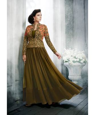 Dark-green multi resham work silk salwar 2