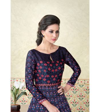 Purple resham embroidery satin salwar 3