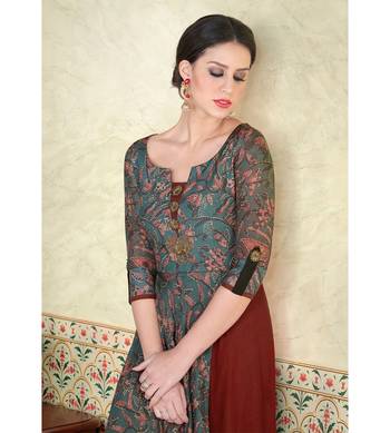 Green resham embroidery tussar silk salwar 2