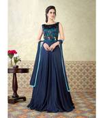 Navy blue resham embroidery satin salwar