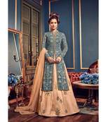 Blue resham embroidery georgette salwar