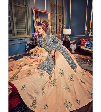 Blue resham embroidery georgette salwar 3