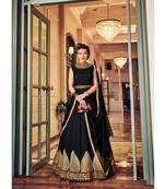 Black resham embroidery silk salwar