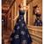 Dark blue resham embroidery silk salwar