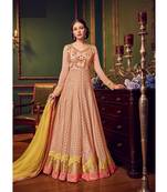 Peach resham embroidery georgette salwar