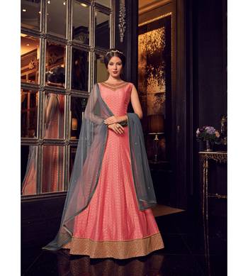 Pink resham embroidery net salwar 1