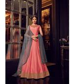 Pink resham embroidery net salwar