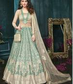 Light blue embroidered net salwar