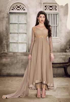 Grey multi resham work georgette salwar 1