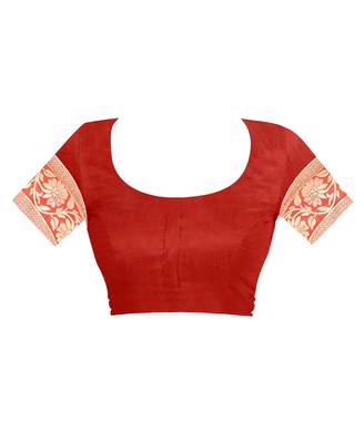 Multicolor woven banarasi silk saree with blouse 5