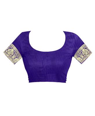 Multicolor woven banarasi silk saree with blouse 4