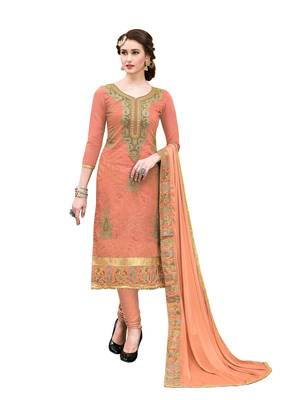 Orange embroidered cotton salwar 1