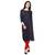 Blue plain rayon party-wear-kurtis