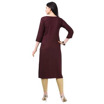 Wine plain rayon party-wear-kurtis 2