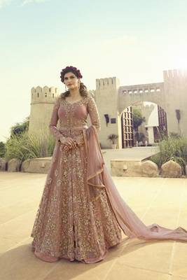 Dark Onion Pink Embroidered Net Salwar 1