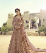 Dark Onion Pink Embroidered Net Salwar