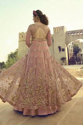 Dark Onion Pink Embroidered Net Salwar 2